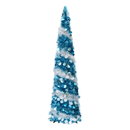 image-Blue White Glitter Christmas Tree