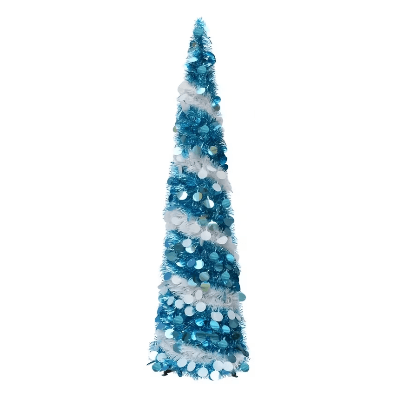 image-Blue White Glitter Christmas Tree