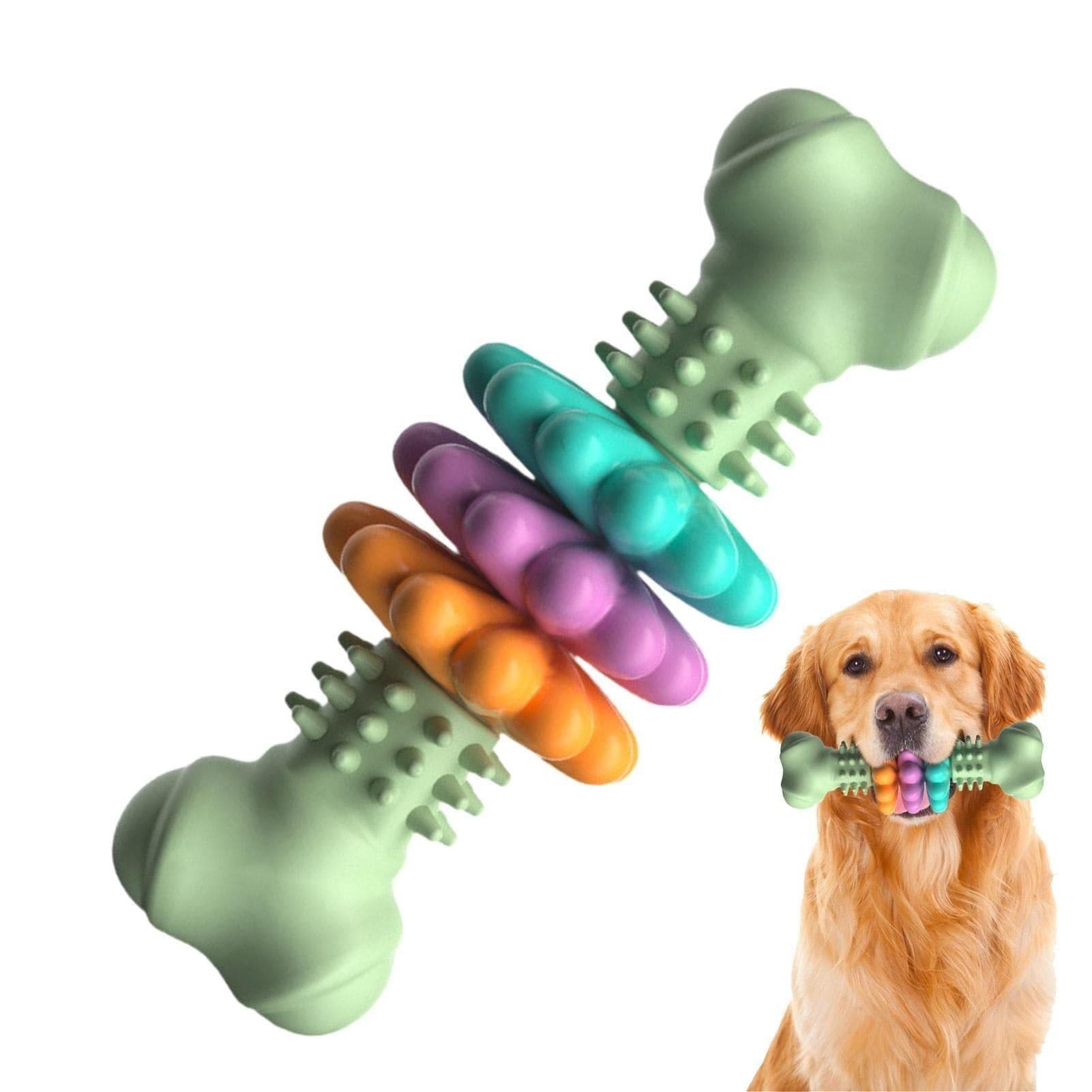 image-Dog Chew Toy Dog Bone Type Dogs Teeth Cleaning Toys Indestructible TPR Bone Chewing Bite Resistant Teething Toys Pet Products