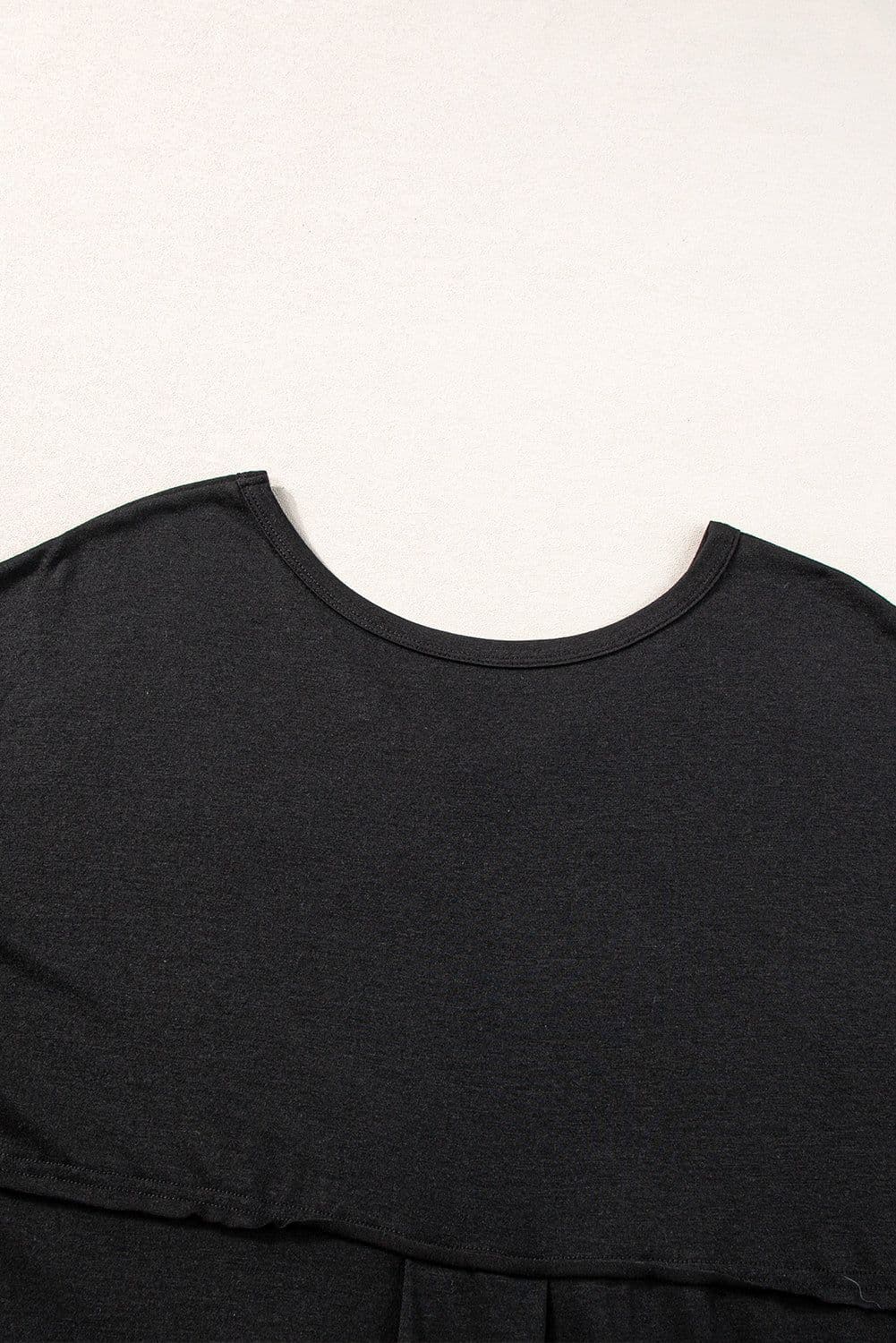 image-Black V Neck Splits Maxi T-shirt Dress, Lightweight, Breathable, S-XL