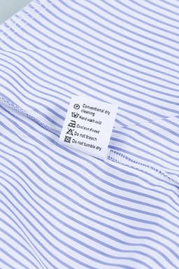 image-Sky Blue Striped Boyfriend Shirt with Pocket - Smocked Cuffs