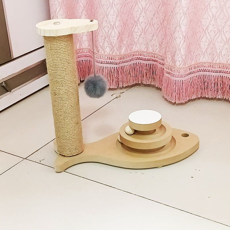 image-Cat Toys From Solid Wood Cat Turntable Bite-resistant Funny Cat Stick Cat Supplies