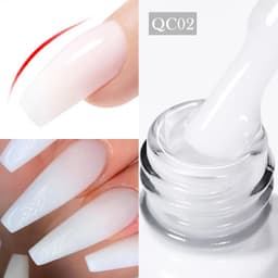 image-BORN PRETTY Milky White Jelly Nude Gel Nail Polish 10ml White Translucent Soak Off Gel Vernis Semi Permanent Need UV Light Cure