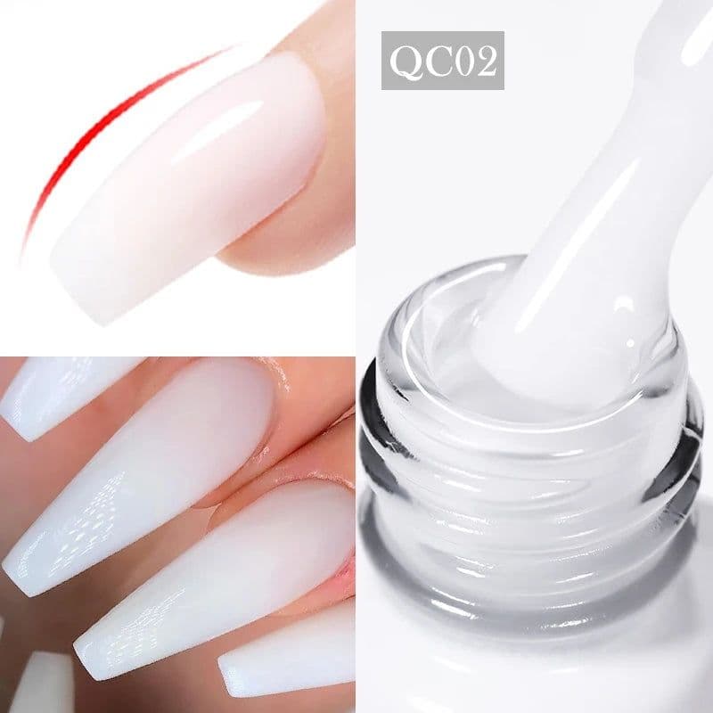 image-BORN PRETTY Milky White Jelly Nude Gel Nail Polish 10ml White Translucent Soak Off Gel Vernis Semi Permanent Need UV Light Cure