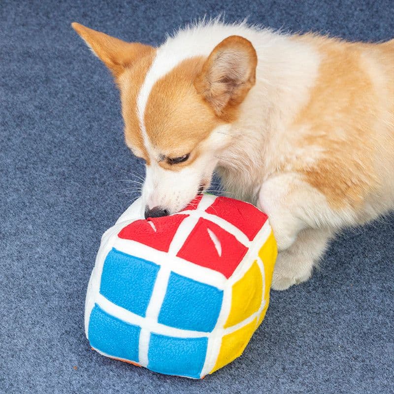 image-Pet Rubik's Cube Sniffing Toy Difficult Rubik's Cube Snuffle Toy Cat Dog Puzzle Hidden Food Cube Ball