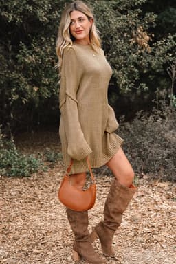 image-Four Leaf Clover Oversize Slouchy Sweater Dress