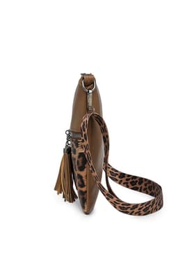 image-Leopard PU Leather Mini Shoulder Bag - Coffee Brown