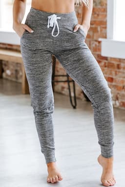 image-Black Drawstring Waist Pocketed Joggers