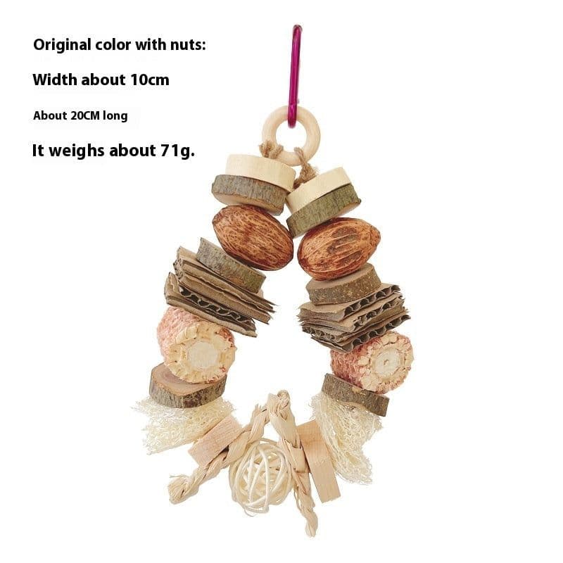 image-Colorful Wooden Hanging String Rabbit Hamster Molar Vine Bal Parrot Toys