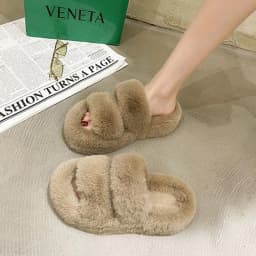 image-Fuzzy Slippers Women House Shoes Fluffy Bedroom Slippers