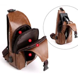 image-Luxury Brand Messenger Bag Leather Men Chest Bag Vintage Crossbody Shoulder Bag Men's Business Sling Bags Male Casual Chest Pack