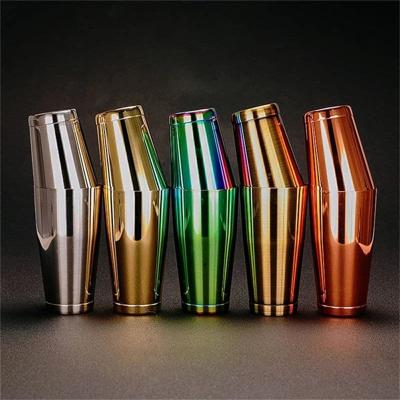 image-Stainless Steel Cocktail Boston Bar Shaker: 2-piece Set: 18oz Unweighted & 28oz