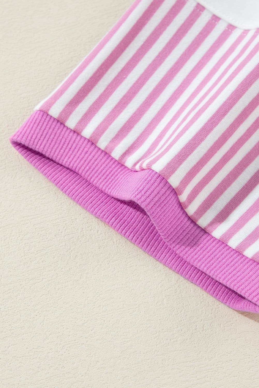 image-Phalaenopsis Striped Patchwork 3/4 Sleeve Top