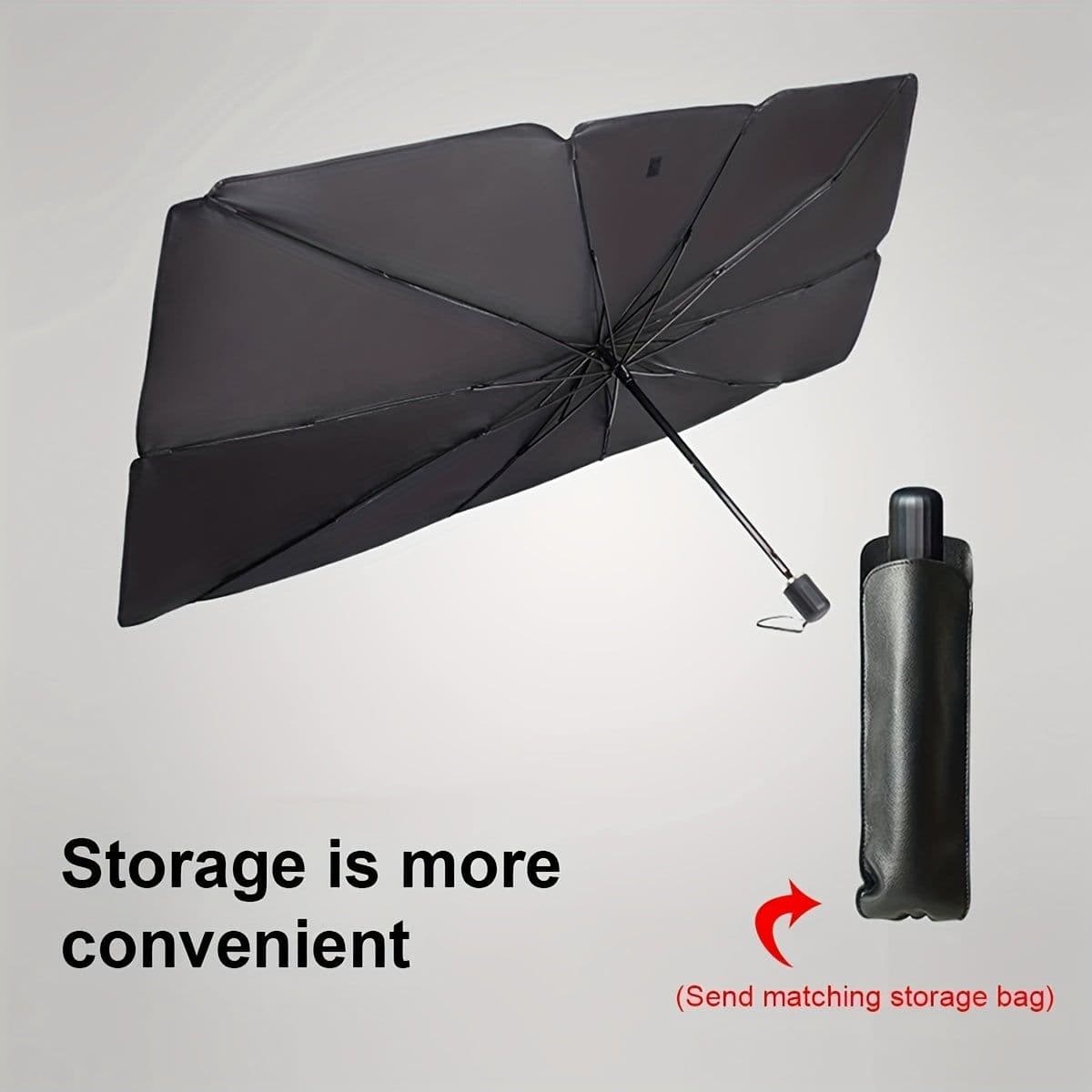 image-Foldable Car Windshield Sunshade Umbrella, Keep Vehicle Cool, Block UV Rays Protect Car Interior, Easy To Store And Use Heat Reduction, UV Protection, Easy Install - Universal Fit, Durable Material