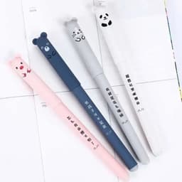 image-4+20 Pcs/Set Kawaii Pig Bear Cat Erasable Gel Pen Refills Rods 0.35mm Blue Black Ink Washable Handle School Office Supplies Gift