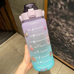 image-Big Water Bottle Summer Portable Big Water Cup 2 Liters Capacity Cup Plastic