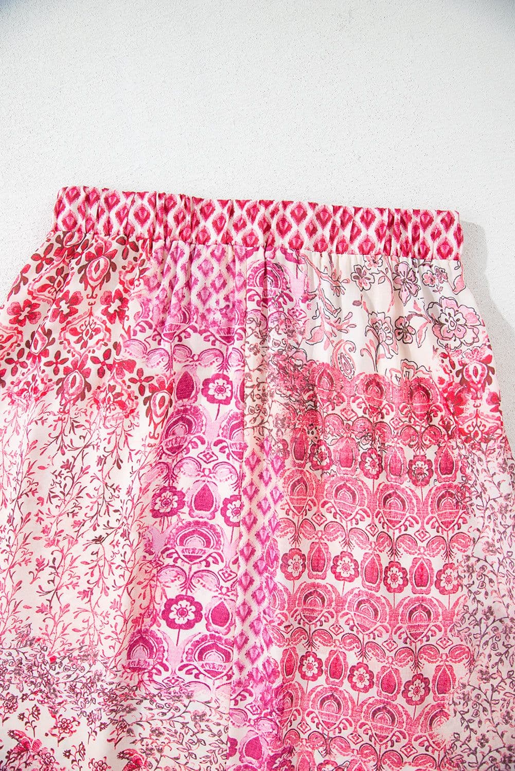 image-Red Boho Maxi Skirt - Tassel Drawstring Waist