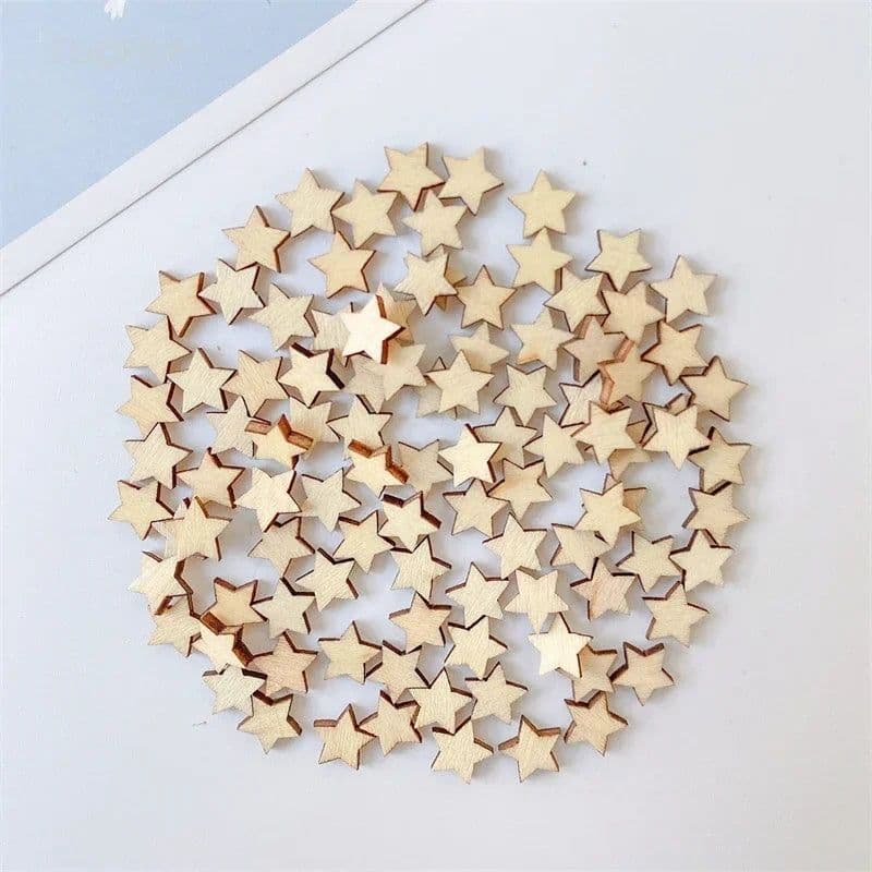 image-50Pcs DIY Natural Wooden Chip Santa Claus Christmas Tree Hanging Ornaments Pendant Kids Gifts Snowman Tree Shape Xmas Decoration