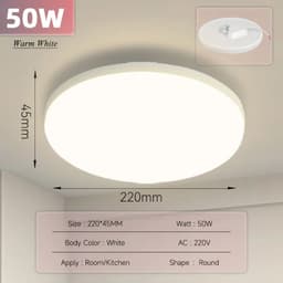 image-Led Ceiling Lamp 220V Ceil Lights 20W 30W 40W LED Panel Light Kitchen Bedroom Ultra Thin Ceiling Lighting Fixture Home Kitchen