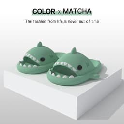 image-Adult's Slippers Indoor Outdoor Funny Shark Cartoon