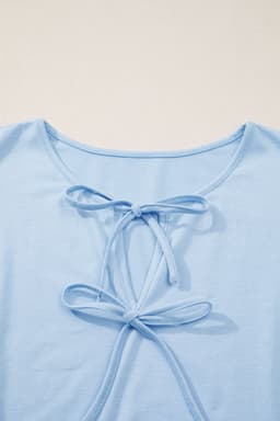 image-Coffee Plus Size Solid Color Bow Tie Peplum Tank Top
