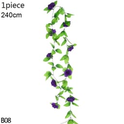 image-Artificial Flower Wisteria Vine Ivy Leaf Garland Silk Rose Flowers Rattan String Vine Wedding Arch Flower Home Garden Decoration