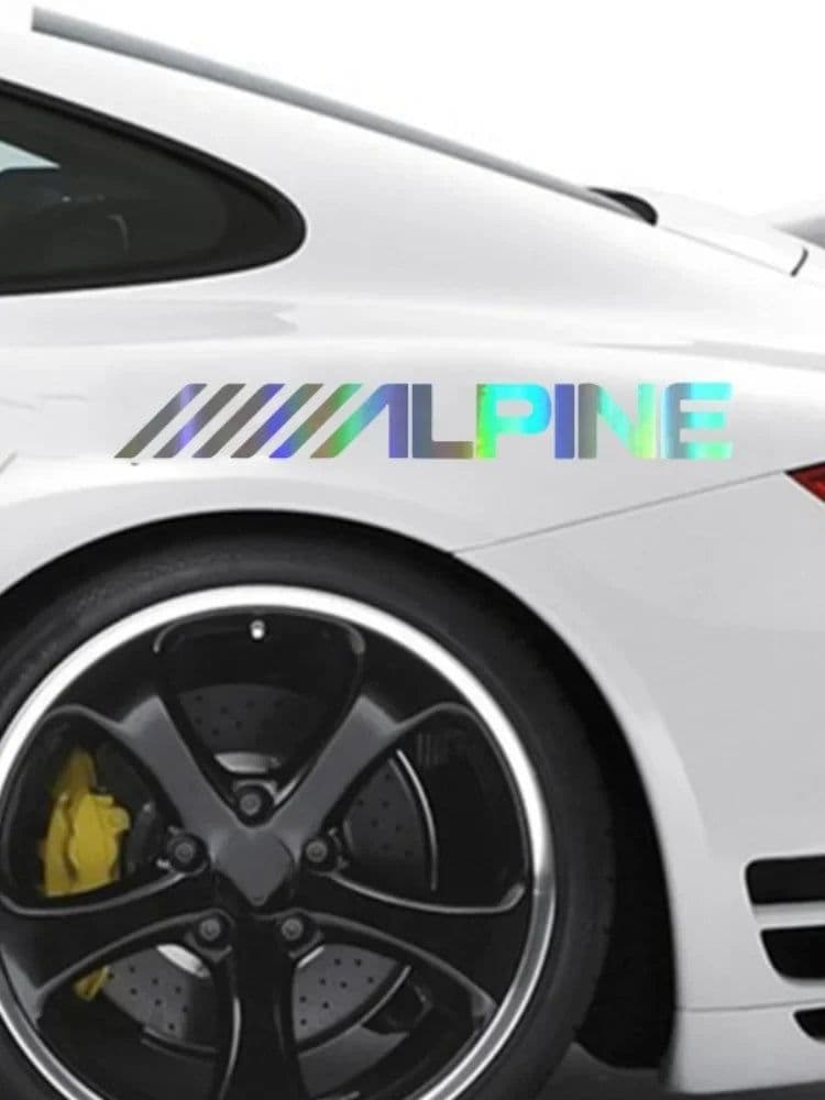 image-15cm Alpine Car Logo Cover Scratches Sticker Exterior Parts Stickers on Motorcycle Personality, Cute, Sunscreen and Waterproof