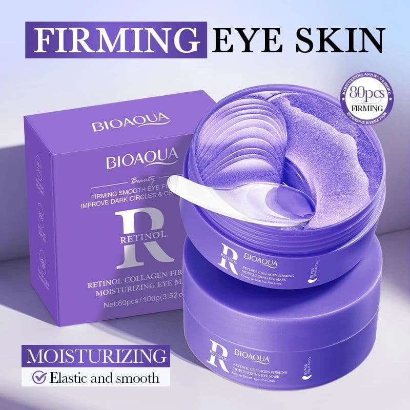 image-80pcs BIOAQUA Retinol Crystal Collagen Eye Mask Anti Dark Circles Anti-Wrinkles Moisturizing Anti-Aging Eye Patches Skin Care
