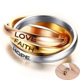 image-New Triple Interlocked Engagement Rings for Women Stainless Steel Three-in-one Promise Gift for Her Valentines Day