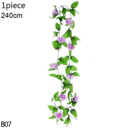 image-Artificial Flower Wisteria Vine Ivy Leaf Garland Silk Rose Flowers Rattan String Vine Wedding Arch Flower Home Garden Decoration