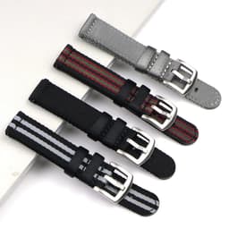 image-Premium Smooth Nylon Watch Strap 18mm 20mm 22mm Woven Nylon Seatbelt Watchband Quick Release Replacement Wristband for Seiko