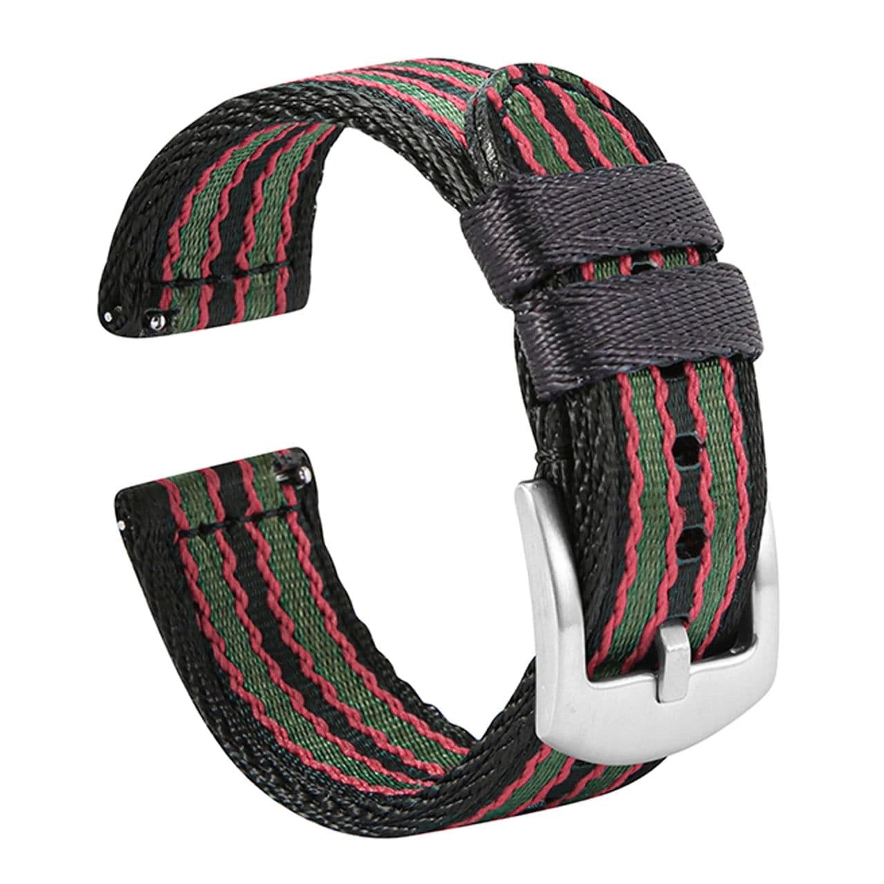 image-Premium Smooth Nylon Watch Strap 18mm 20mm 22mm Woven Nylon Seatbelt Watchband Quick Release Replacement Wristband for Seiko