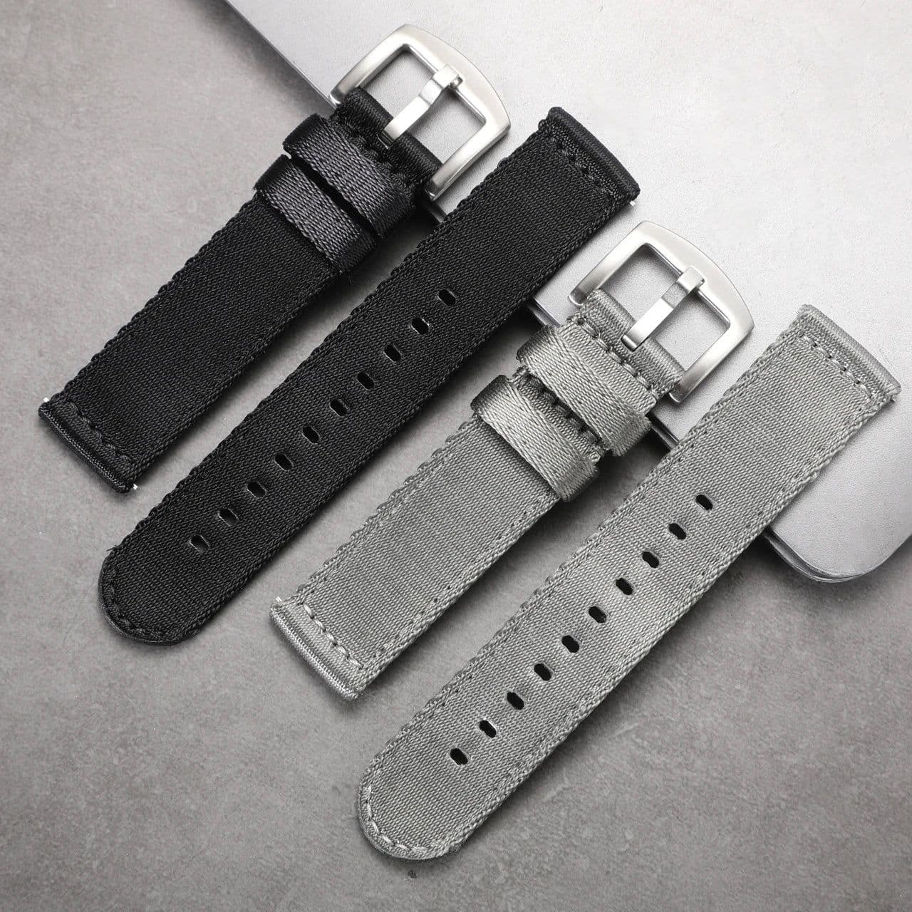image-Premium Smooth Nylon Watch Strap 18mm 20mm 22mm Woven Nylon Seatbelt Watchband Quick Release Replacement Wristband for Seiko