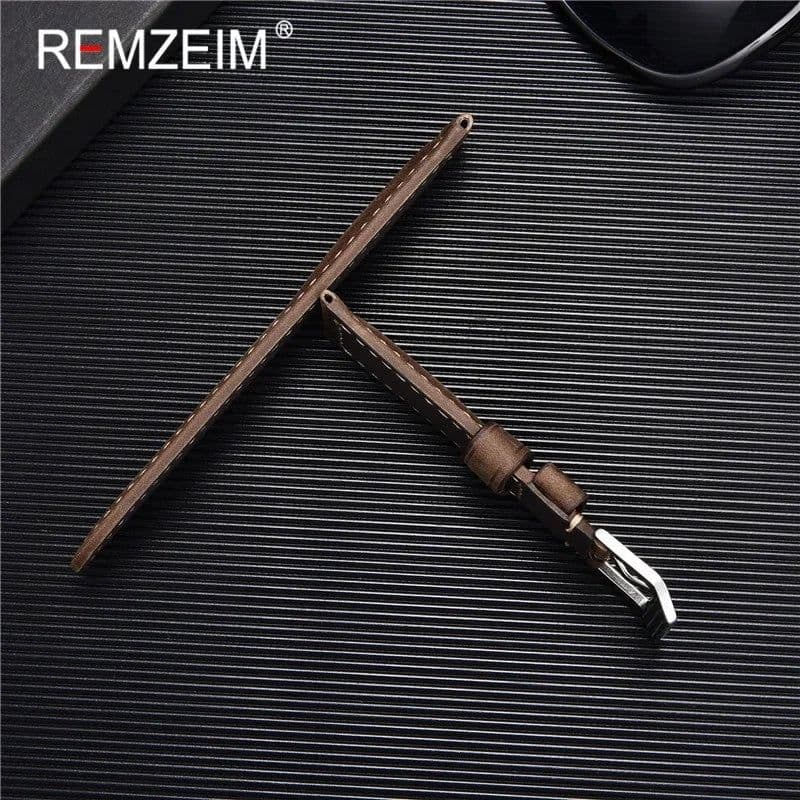 image-Retro Genuine Leather Strap Handmade Crazy Horse Skin Cowhide Leather Watchband 20 22 24 26 mm High Quality Watch Band