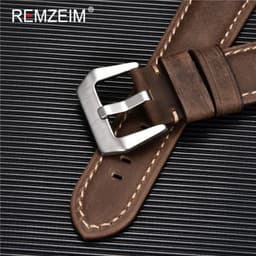 image-Retro Genuine Leather Strap Handmade Crazy Horse Skin Cowhide Leather Watchband 20 22 24 26 mm High Quality Watch Band