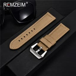 image-Retro Genuine Leather Strap Handmade Crazy Horse Skin Cowhide Leather Watchband 20 22 24 26 mm High Quality Watch Band