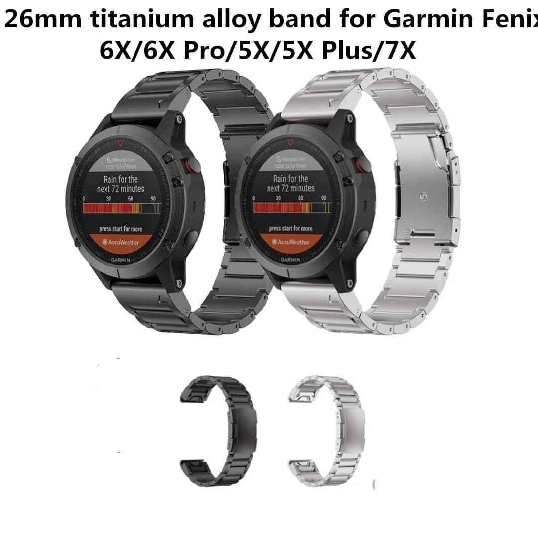 image-22 26mm Titanium Alloy Band for Garmin Fenix 6X Pro/6X/5X/5X Plus/7X Watchband for Tactix 7/Descent MK2/Instinct 1/2 Bracelet