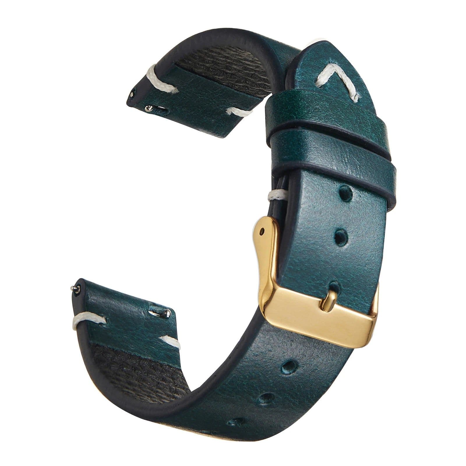 image-New Oil Wax Leather Watch Strap 18mm 19mm 20mm 22mm Vintage Watch Band Black Blue Brown Available Handmade Watchband Accessories