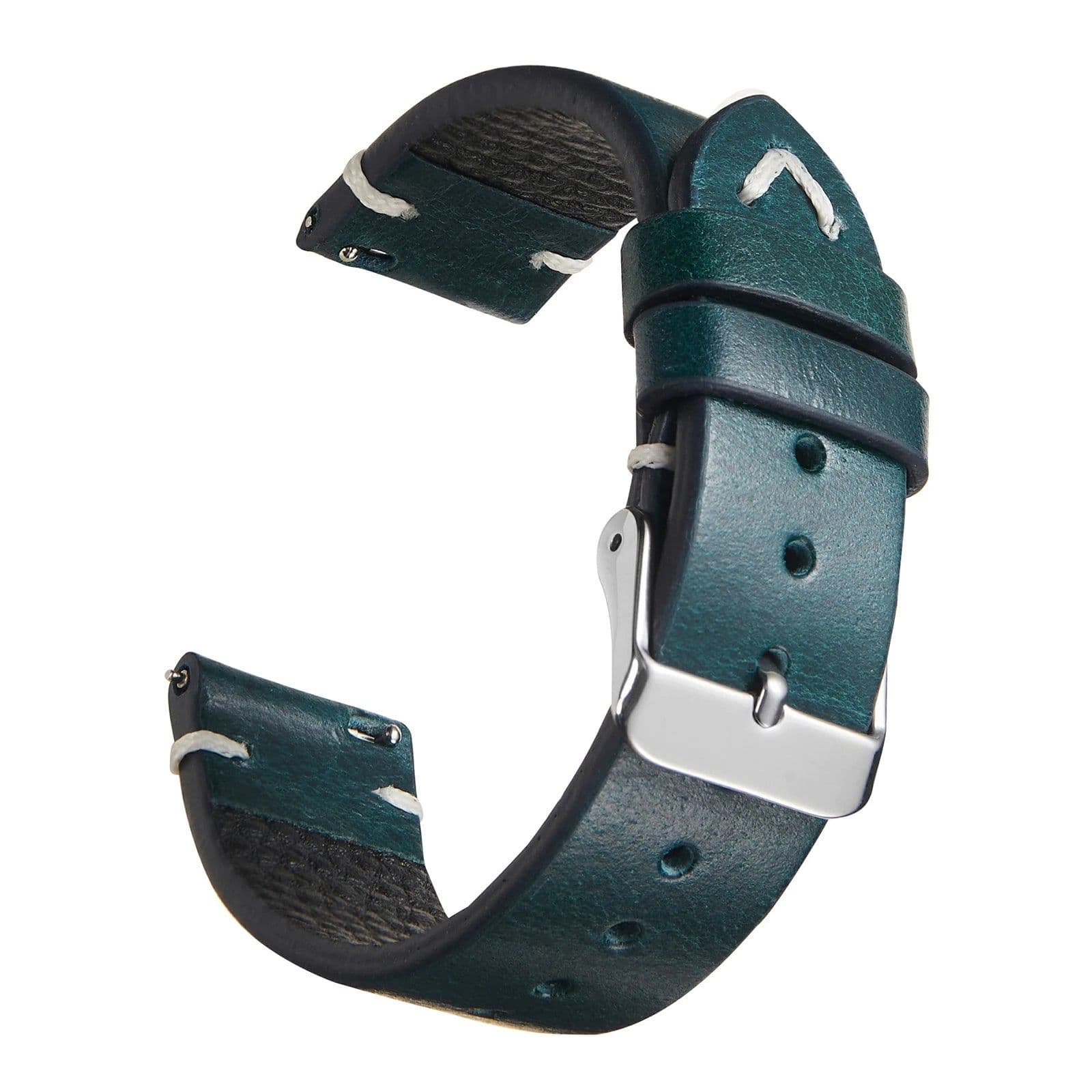 image-New Oil Wax Leather Watch Strap 18mm 19mm 20mm 22mm Vintage Watch Band Black Blue Brown Available Handmade Watchband Accessories