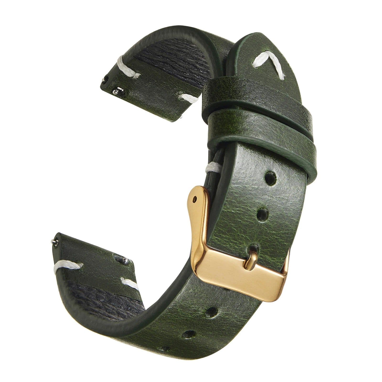 image-New Oil Wax Leather Watch Strap 18mm 19mm 20mm 22mm Vintage Watch Band Black Blue Brown Available Handmade Watchband Accessories