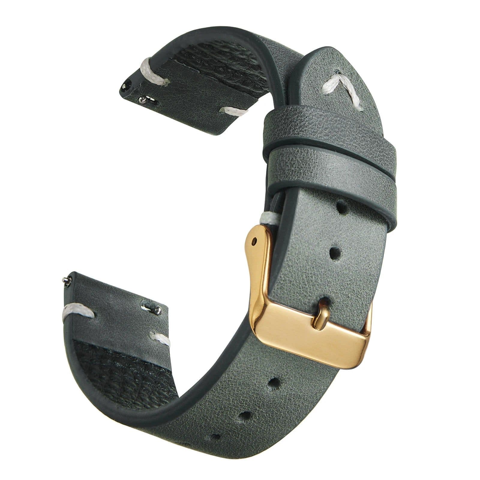 image-New Oil Wax Leather Watch Strap 18mm 19mm 20mm 22mm Vintage Watch Band Black Blue Brown Available Handmade Watchband Accessories