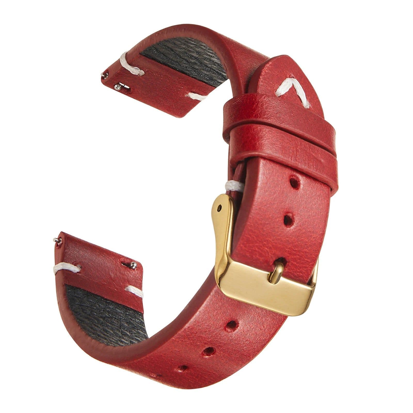image-New Oil Wax Leather Watch Strap 18mm 19mm 20mm 22mm Vintage Watch Band Black Blue Brown Available Handmade Watchband Accessories