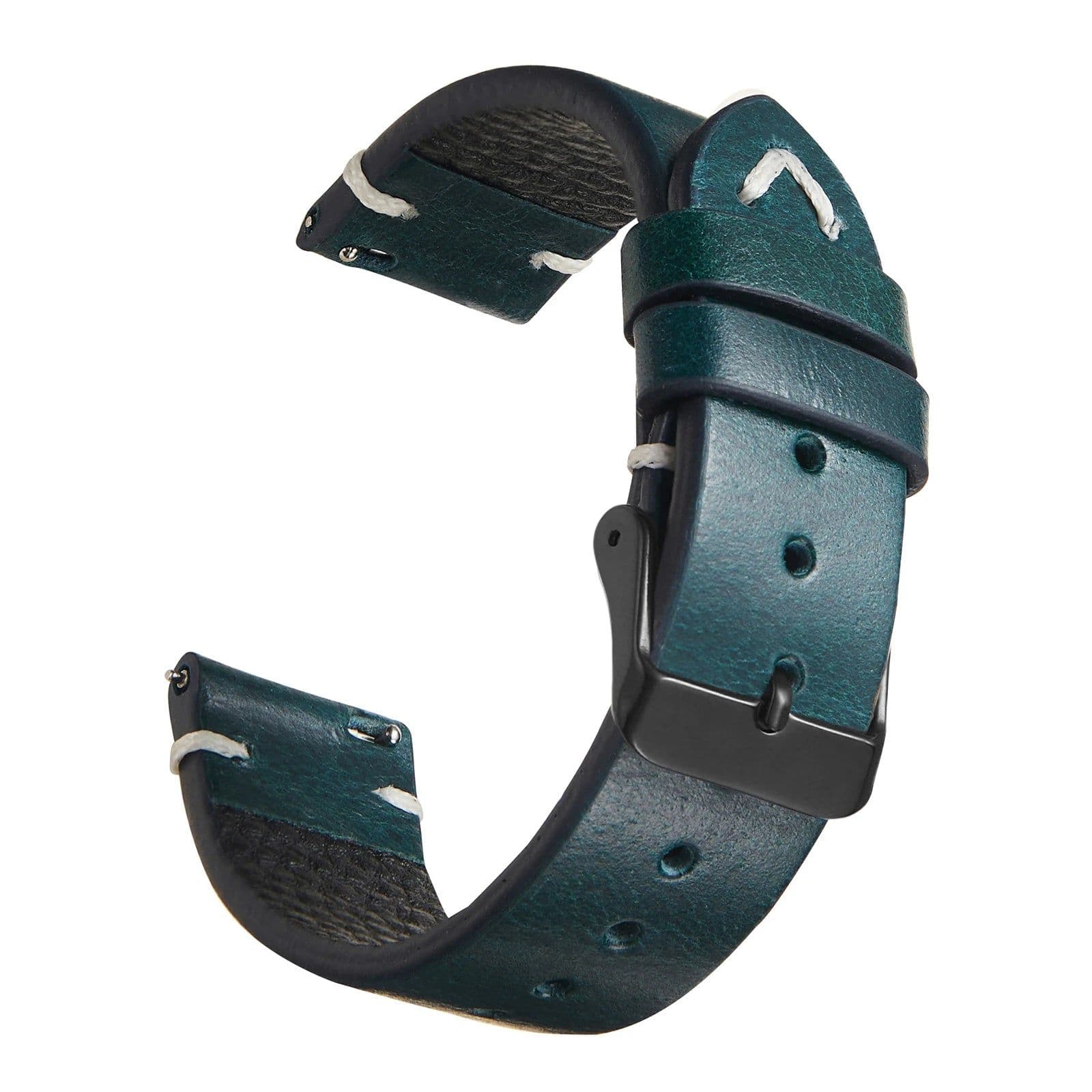 image-New Oil Wax Leather Watch Strap 18mm 19mm 20mm 22mm Vintage Watch Band Black Blue Brown Available Handmade Watchband Accessories