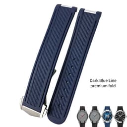 image-20mm Rubber Silicone Watch Strap Fit For Omega Seamaster 300 AT150 Aqua Terra Ultra Light 8900 Steel Buckle Watchband Bracelets