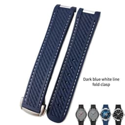 image-20mm Rubber Silicone Watch Strap Fit For Omega Seamaster 300 AT150 Aqua Terra Ultra Light 8900 Steel Buckle Watchband Bracelets