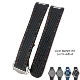 image-20mm Rubber Silicone Watch Strap Fit For Omega Seamaster 300 AT150 Aqua Terra Ultra Light 8900 Steel Buckle Watchband Bracelets