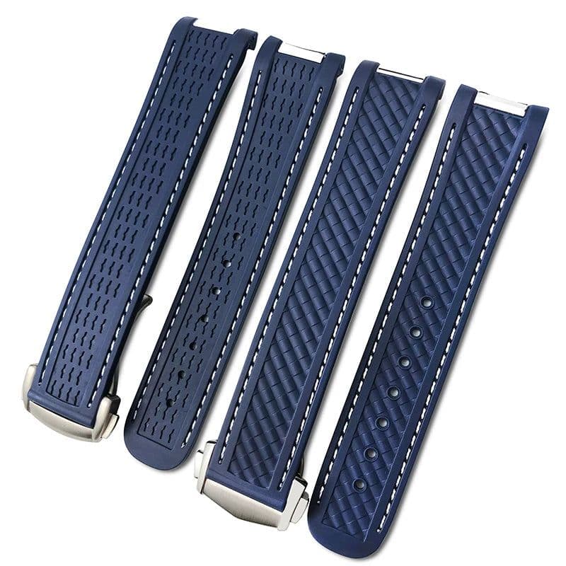 image-20mm Rubber Silicone Watch Strap Fit For Omega Seamaster 300 AT150 Aqua Terra Ultra Light 8900 Steel Buckle Watchband Bracelets