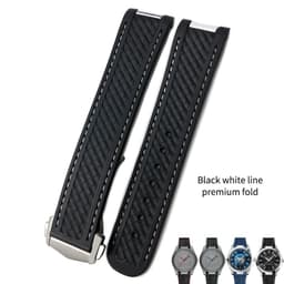image-20mm Rubber Silicone Watch Strap Fit For Omega Seamaster 300 AT150 Aqua Terra Ultra Light 8900 Steel Buckle Watchband Bracelets