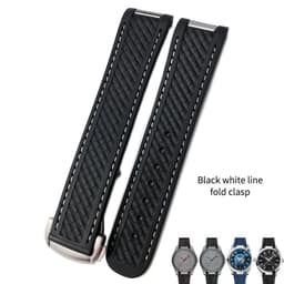 image-20mm Rubber Silicone Watch Strap Fit For Omega Seamaster 300 AT150 Aqua Terra Ultra Light 8900 Steel Buckle Watchband Bracelets