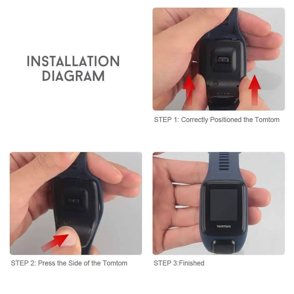 image-ANBEST Silicone Strap for TomTom Runner 2/3 Spark/3 Strap Sport Watch for TomTom Watch Strap High Quality Watch Band